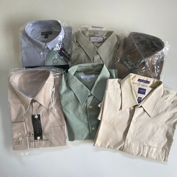 6 New Deadstock Men's Vintage Shirts Bundle 16.5/17 - Picture 1 of 14